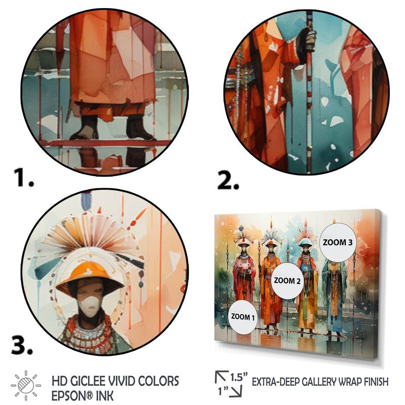 Designart "Native Art Kachinas Dance" Native American Art Multipanel